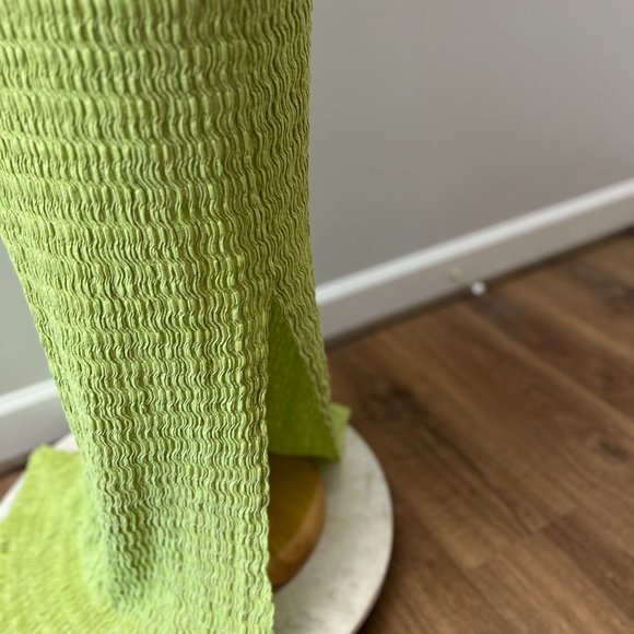 NEW Free People Beach Eleni Bodycon Maxi Cotton Blend Smocked Green Dress Sz L - Picture 13 of 14